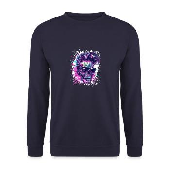 Techno Skeleton Party - Sweat-shirt Unisexe - marine - Devant - Alina (178cm) & Michal (187cm)