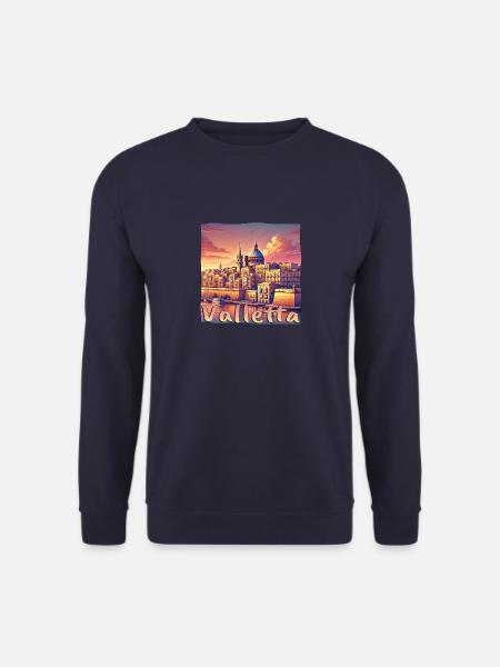 La Valette, Malte, coucher de soleil, ville de vacances - Sweat-shirt Unisexe - marine