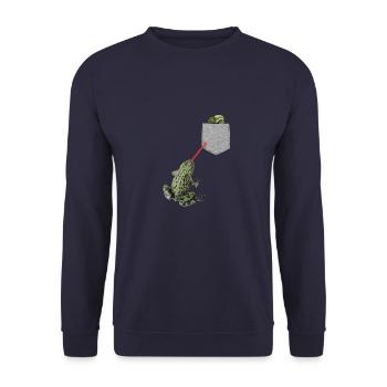 Frog Tongue Reaching For Tadpole In Your Pocket - Unisex Sweatshirt - navy - Front - Alina (178cm) & Michal (187cm)