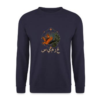 Simurgh Zoroastrismus Religion Mythologie Persien - Unisex Pullover - Navy - Vorne - Alina (178cm) & Michal (187cm)