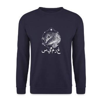 Simurgh Zoroastrismus Religion Mythologie Persien - Unisex Pullover - Navy - Vorne - Alina (178cm) & Michal (187cm)