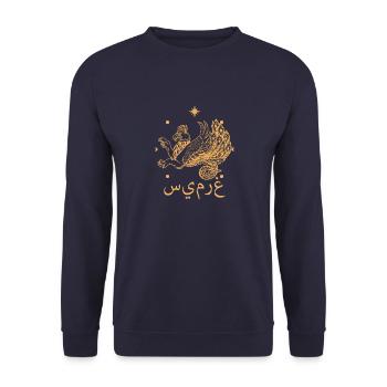 Persien Faravahar Simurgh Fabelwesen Zoroastrier - Unisex Pullover - Navy - Vorne - Alina (178cm) & Michal (187cm)