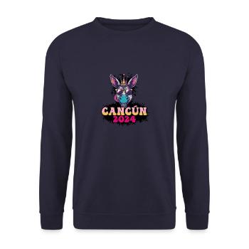 Cancun 2024 Âne de fête - Sweat-shirt Unisexe - marine - Devant - Alina (178cm) & Michal (187cm)