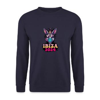 Ibiza 2024 Âne de fête - Sweat-shirt Unisexe - marine - Devant - Alina (178cm) & Michal (187cm)