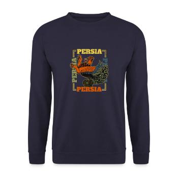 Iranische Kultur Persien Simurgh Faravahar Religio - Unisex Pullover - Navy - Vorne - Alina (178cm) & Michal (187cm)