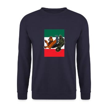 Zoroastrismus Faravahar Persien Simurgh Religion - Unisex Pullover - Navy - Vorne - Alina (178cm) & Michal (187cm)