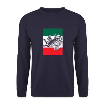 Zoroastrismus Faravahar Persien Simurgh Religion - Unisex Pullover - Navy - Vorne - Alina (178cm) & Michal (187cm)