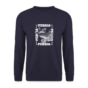 Iranische Kultur Persien Simurgh Faravahar Religio - Unisex Pullover - Navy - Vorne - Alina (178cm) & Michal (187cm)