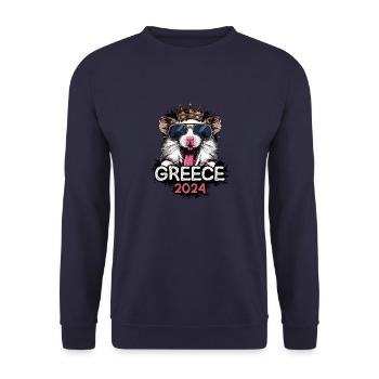 Grèce 2024 Hamster de fête - Sweat-shirt Unisexe - marine - Devant - Alina (178cm) & Michal (187cm)