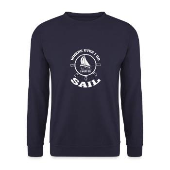 Naviguer peu importe où vous voulez naviguer - Sweat-shirt Unisexe - marine - Devant - Alina (178cm) & Michal (187cm)