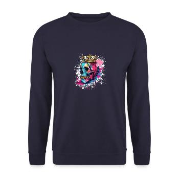 King Skull Crown Royal - Unisex Sweatshirt - navy - Front - Alina (178cm) & Michal (187cm)