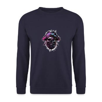 Capitaine Crâne de pirate - Sweat-shirt Unisexe - marine - Devant - Alina (178cm) & Michal (187cm)