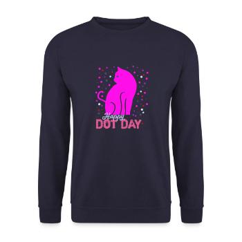Happy Dot Day Coloré Arc-en-ciel Cat Dot Boys - Sweat-shirt Unisexe - marine - Devant - Alina (178cm) & Michal (187cm)
