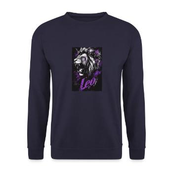 Löwe Leo - Unisex Sweatshirt - navy - Front - Alina (178cm) & Michal (187cm)