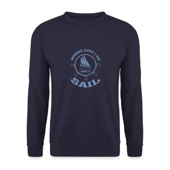 Naviguer peu importe où vous voulez naviguer - Sweat-shirt Unisexe - marine - Devant - Alina (178cm) & Michal (187cm)