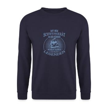 Soudeur machine à souder mains vêtements de travail Indu - Sweat-shirt Unisexe - marine - Devant - Alina (178cm) & Michal (187cm)