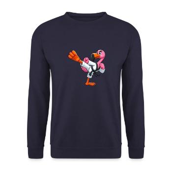 Flamingo Karaté Ceinture Noire Arts Martiaux - Sweat-shirt Unisexe - marine - Devant - Alina (178cm) & Michal (187cm)
