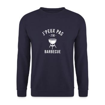 Je peux pas j ai barbecue - Sweat-shirt Unisexe - marine - Devant - Alina (178cm) & Michal (187cm)