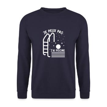 je peux pas j ai piscine - Sweat-shirt Unisexe - marine - Devant - Alina (178cm) & Michal (187cm)