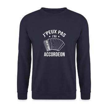 Je Peux Pas J Ai Accordéon - Sweat-shirt Unisexe - marine - Devant - Alina (178cm) & Michal (187cm)