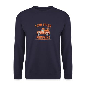 Farm Fresh Pumpkins - Unisex Sweatshirt - navy - Front - Alina (178cm) & Michal (187cm)