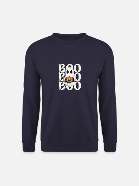 Ghost with Pumpkin Boo" Halloween - Unisex Sweatshirt - navy