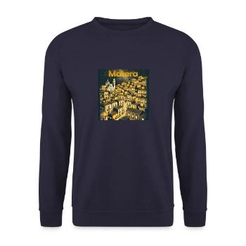 Matera Italy Night Lights Holiday South - Unisex Sweatshirt - navy - Front - Alina (178cm) & Michal (187cm)