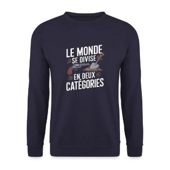 Le monde se divise en deux catégories - Sweat-shirt Unisexe - marine - Devant - Alina (178cm) & Michal (187cm)