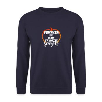 Pumpkin spice is my favorite season - Unisex Sweatshirt - navy - Front - Alina (178cm) & Michal (187cm)