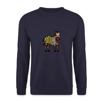 Zebra Halloween Animal - Unisex Sweatshirt - navy - Front - Alina (178cm) & Michal (187cm)