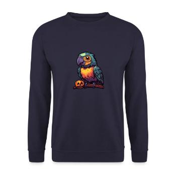 Papagai Halloween Tier - Unisex Pullover - Navy - Vorne - Alina (178cm) & Michal (187cm)