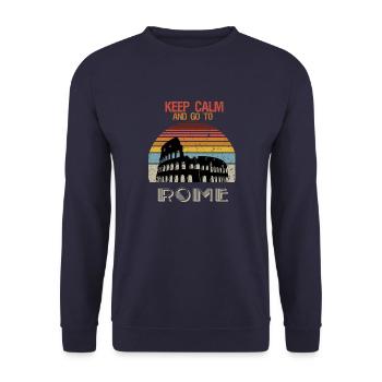 Keep Calm And Go To Rome - Unisex Sweatshirt - navy - Front - Alina (178cm) & Michal (187cm)