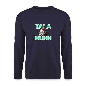 ala Huhn Meme – Lustiges Talahuhn - Unisex Pullover - Navy - Vorne - Alina (178cm) & Michal (187cm)