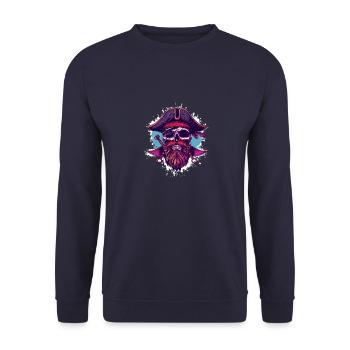 Pirate Skull - Unisex Sweatshirt - navy - Front - Alina (178cm) & Michal (187cm)