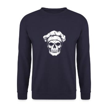 Koch Skull Skeleton Chef - Unisex Sweatshirt - navy - Front - Alina (178cm) & Michal (187cm)
