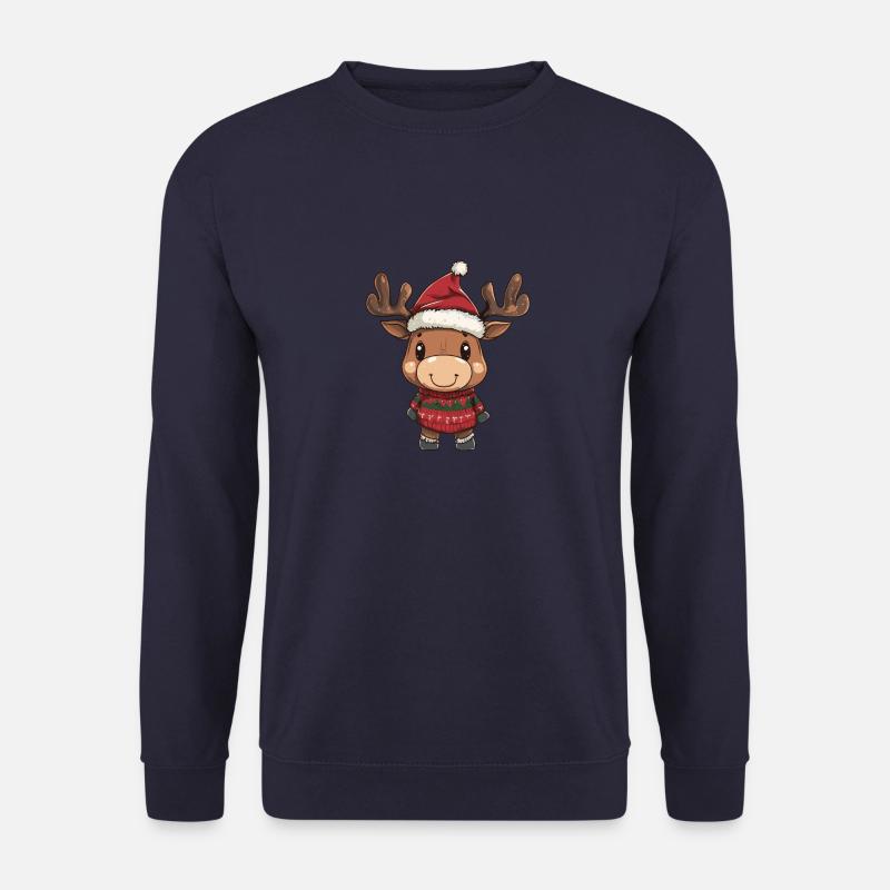 Moose Christmas Comic - Unisex Sweatshirt - navy