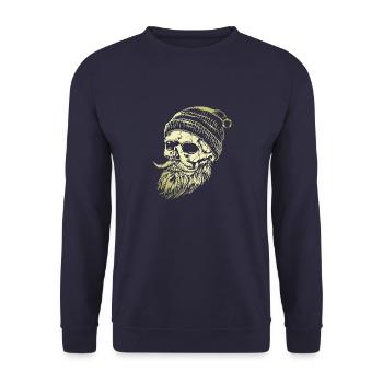 Holzfäller Totenkopf Lumberjack Gold - Unisex Pullover - Navy - Vorne - Alina (178cm) & Michal (187cm)