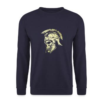 Gladiateur Spartiate Crâne Sparte Or - Sweat-shirt Unisexe - marine - Devant - Alina (178cm) & Michal (187cm)