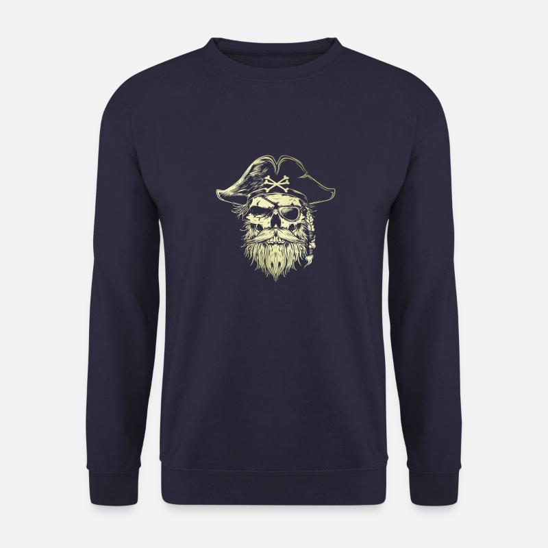 Pirate Skull Gold - Unisex Sweatshirt - navy