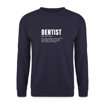 Funny Dentist Definition Tooth Doctor Occupation - Unisex Pullover - Navy - Vorne - Alina (178cm) & Michal (187cm)