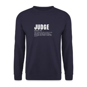 Drôle Juge Définition Dictionnaire Humour Profession - Sweat-shirt Unisexe - marine - Devant - Alina (178cm) & Michal (187cm)