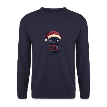 Bande dessinée de Noël de la Panthère - Sweat-shirt Unisexe - marine - Devant - Alina (178cm) & Michal (187cm)