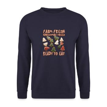 farm fresh christmas trees - Unisex Pullover - Navy - Vorne - Alina (178cm) & Michal (187cm)