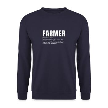Funny Farmer Definition Avec Dictionary Style Occu - Unisex Sweatshirt - navy - Front - Alina (178cm) & Michal (187cm)