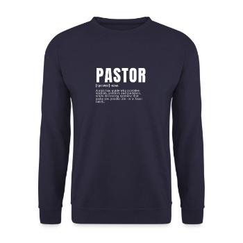 Funny Pastor Definition - Spiritual Guide Occupati - Unisex Pullover - Navy - Vorne - Alina (178cm) & Michal (187cm)