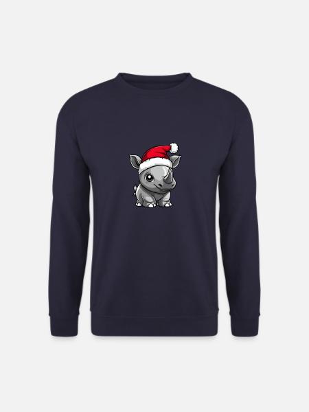 Rhino Christmas Cute - Unisex Sweatshirt - navy