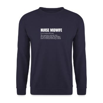 Nurse Midwife Definition T-Shirts - Unisex Sweatshirt - navy - Front - Alina (178cm) & Michal (187cm)