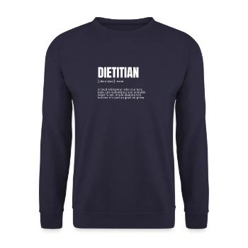 Funny Dietitian Whisperer T-Shirts - Unisex Sweatshirt - navy - Front - Alina (178cm) & Michal (187cm)