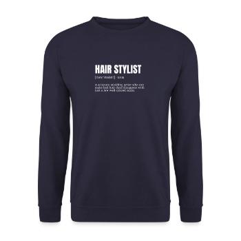 Drôle Coiffeur Définition T-shirts graphiques - Sweat-shirt Unisexe - marine - Devant - Alina (178cm) & Michal (187cm)