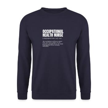 Occupational Health Nurse Definition T-Shirts - Unisex Pullover - Navy - Vorne - Alina (178cm) & Michal (187cm)